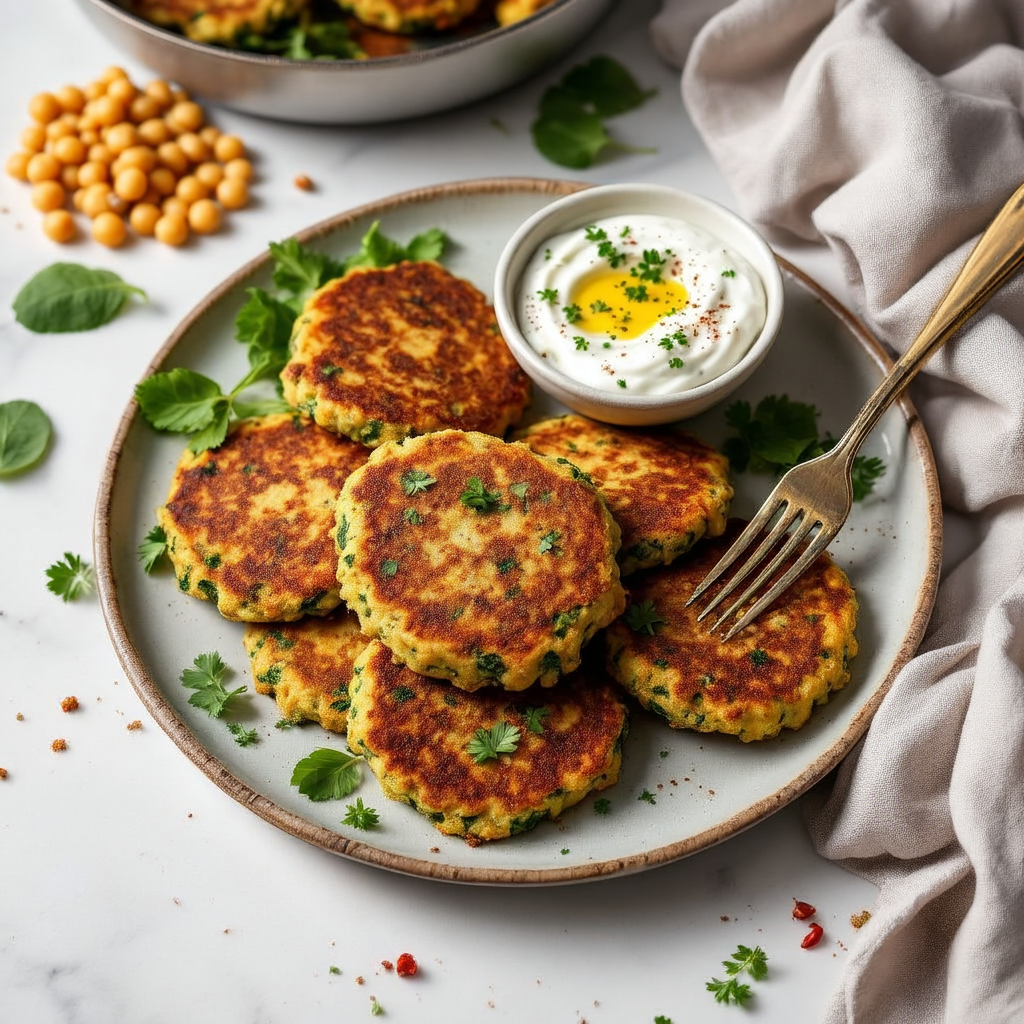Spinach Chickpea Fritters