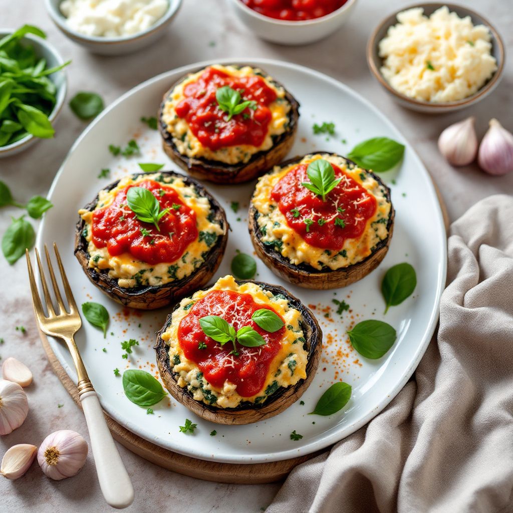 Chicken Spinach Stuffed Portobellos