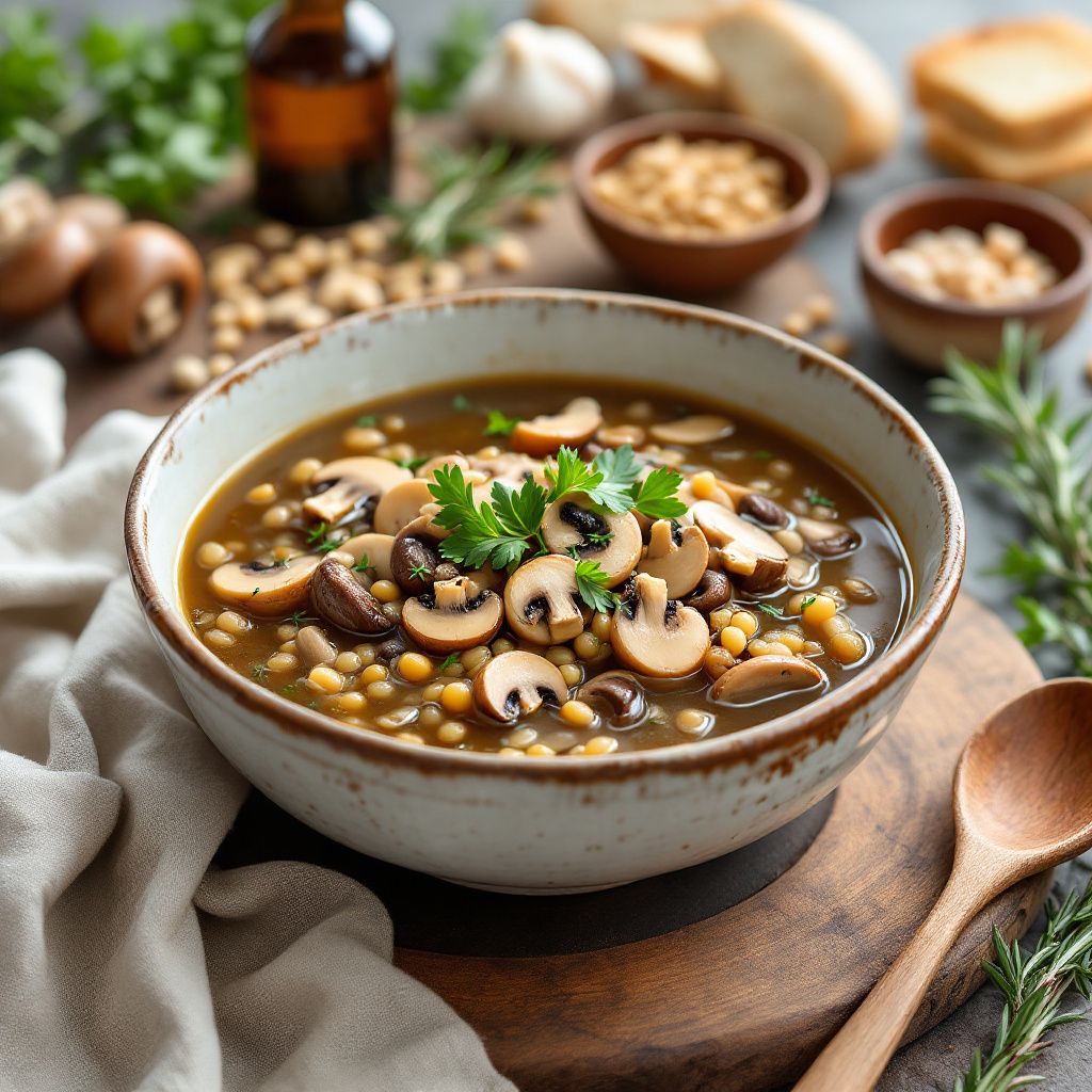 Herbed Mushroom Barley Soup