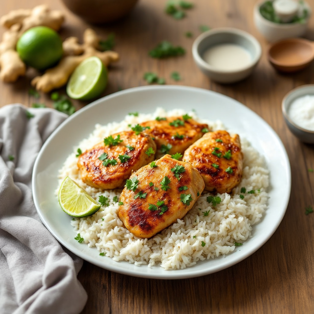 Ginger Lime Chicken Coconut Rice