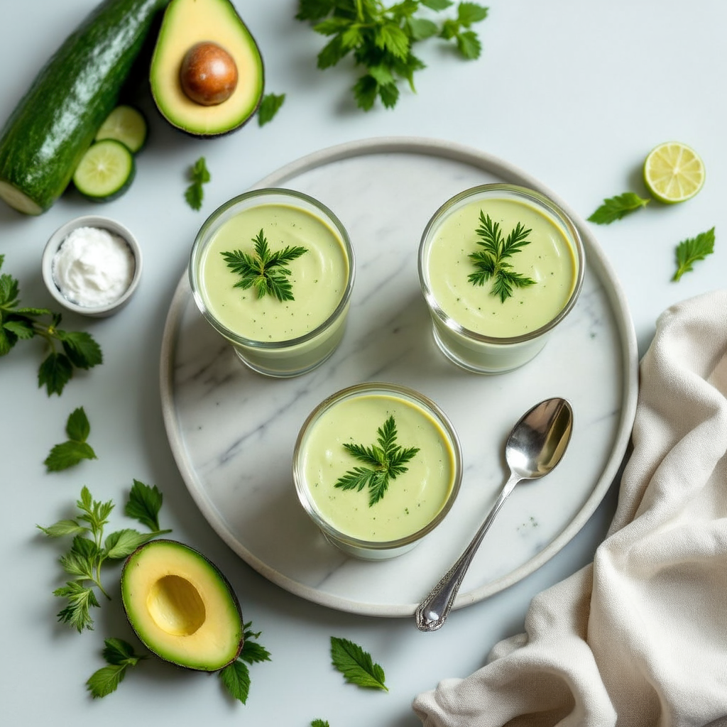 Chilled Cucumber Avocado Soup