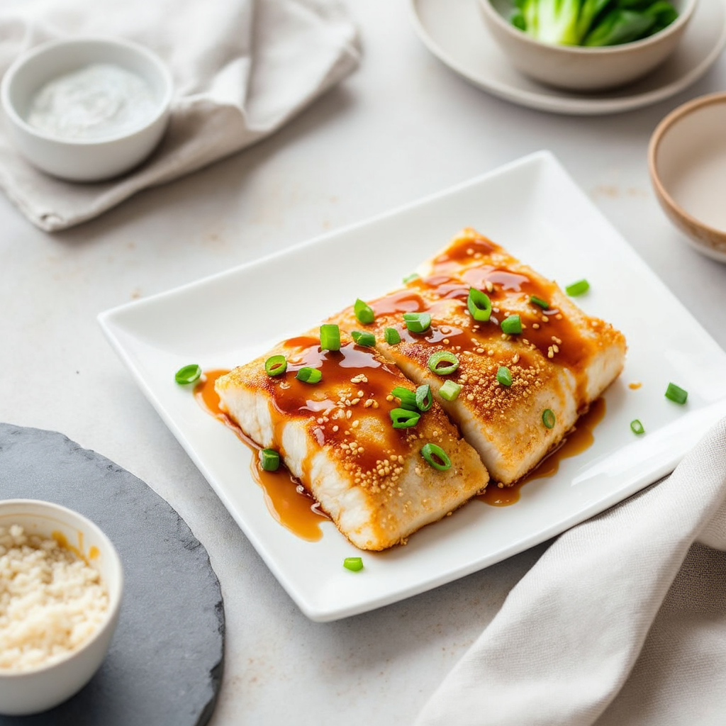 Sesame-Crusted Barramundi Ginger Soy Glaze