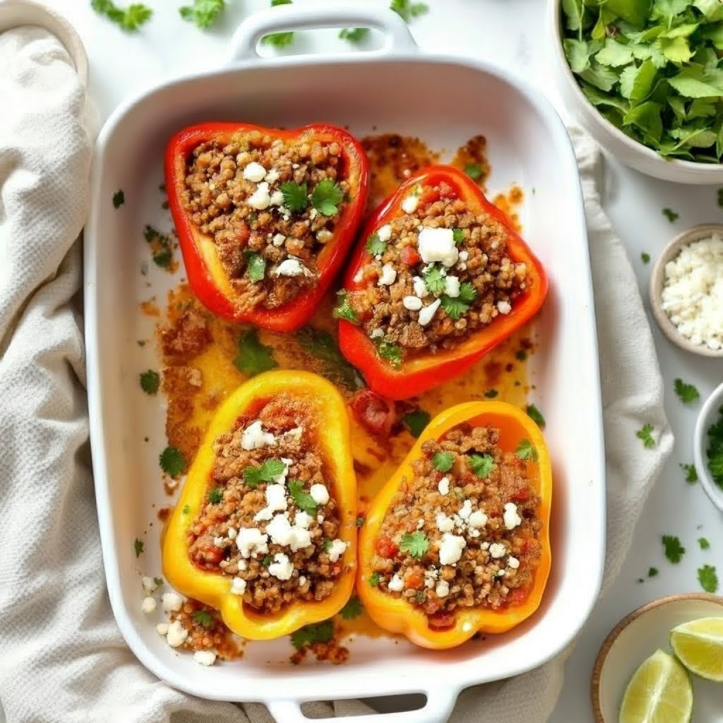 Herbed Turkey Quinoa Stuffed Peppers