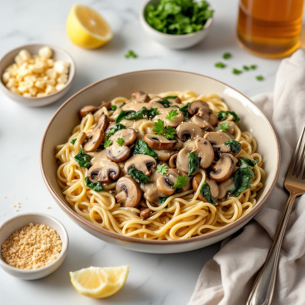 Mushroom Spinach Stroganoff