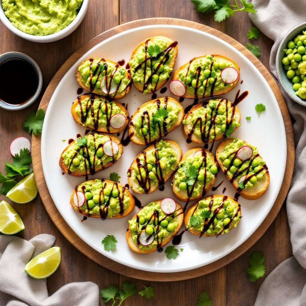 Avocado Edamame Crostini