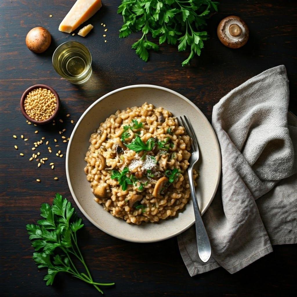Hearty Barley Mushroom Risotto
