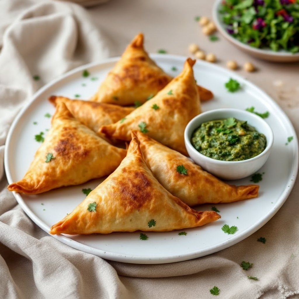 Chickpea Spinach Samosas