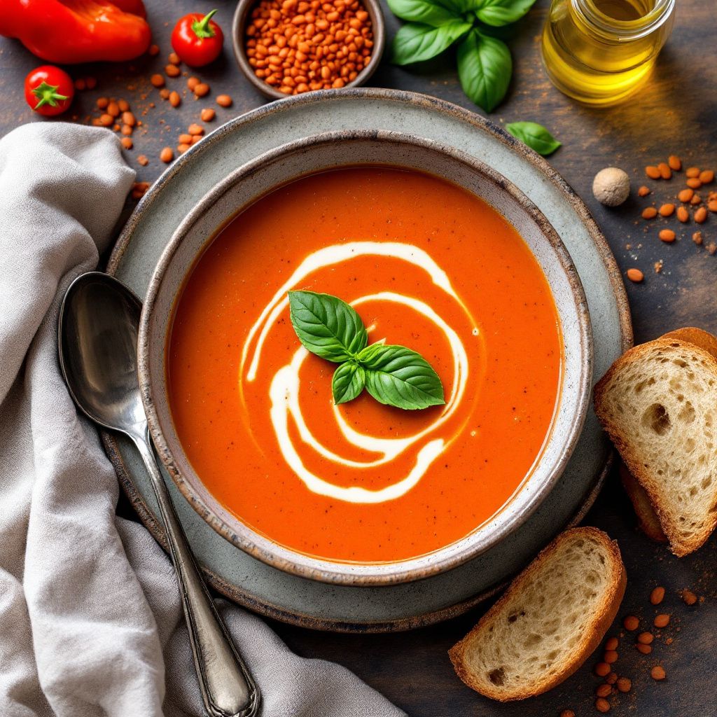 Roasted Red Pepper Lentil Soup