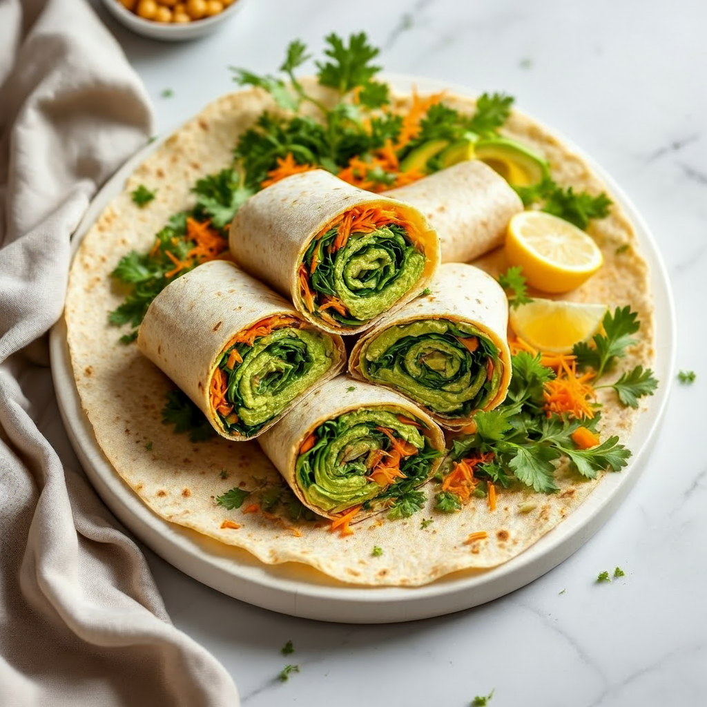 Chickpea Avocado Hummus Wraps