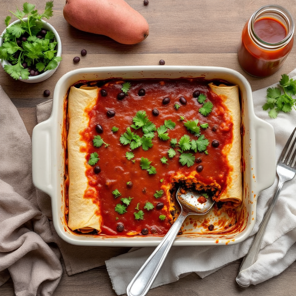 Sweet Potato Black Bean Enchiladas