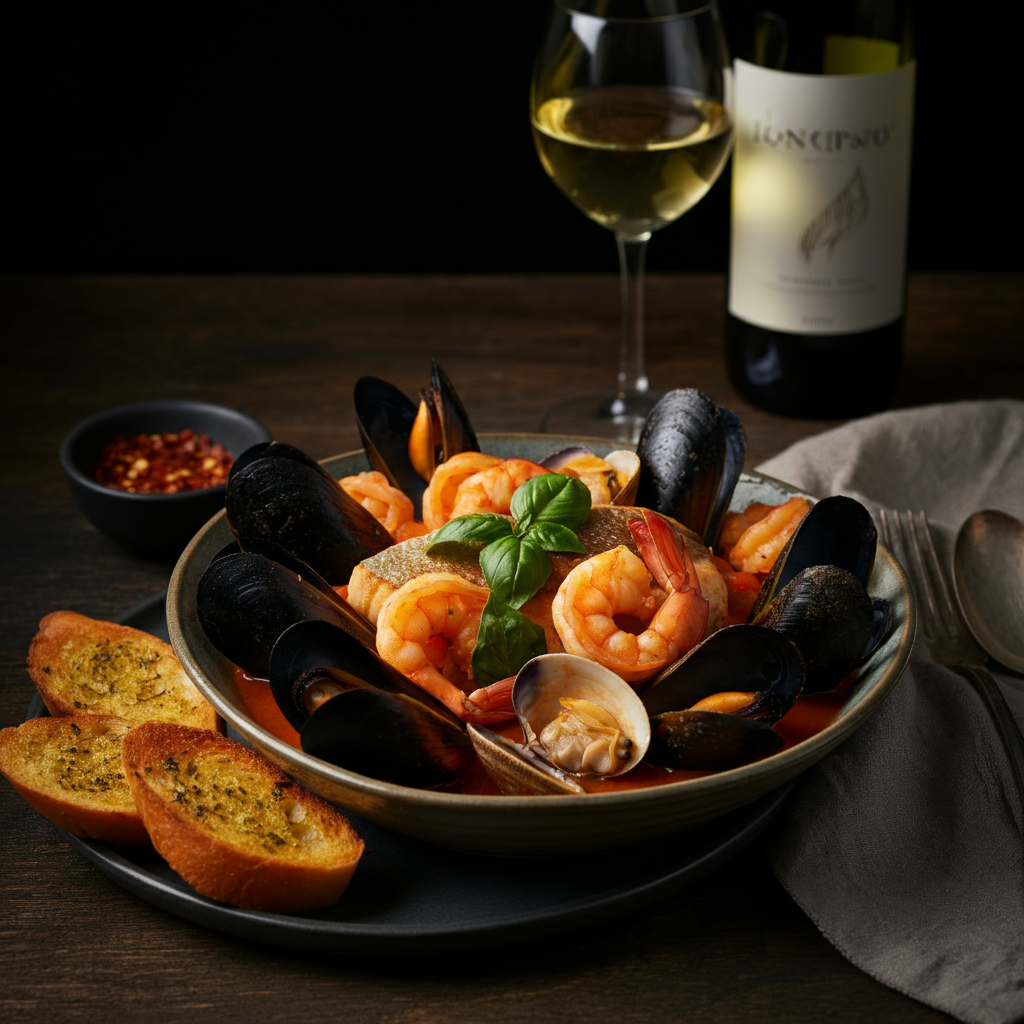 Italian Cioppino Seafood Stew