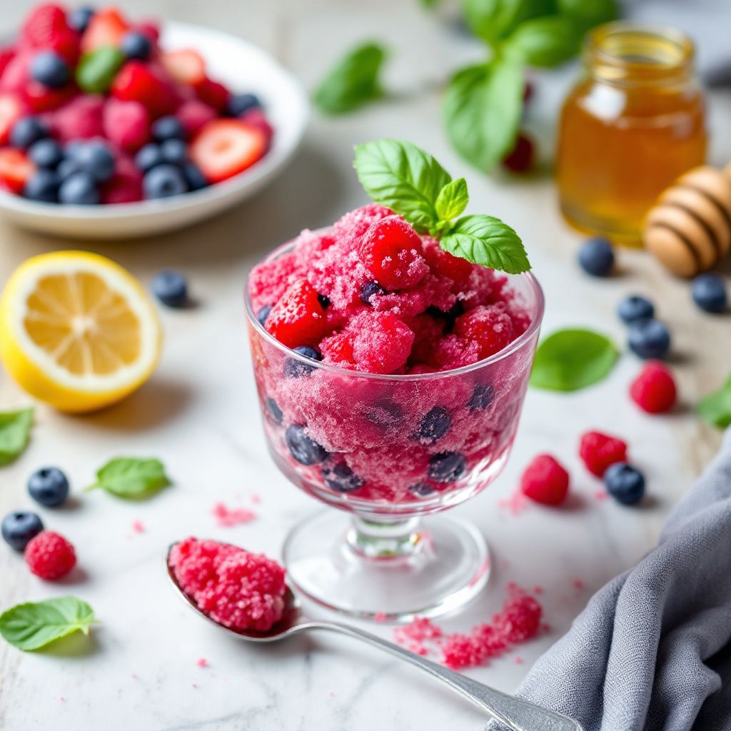 Berry Basil Granita
