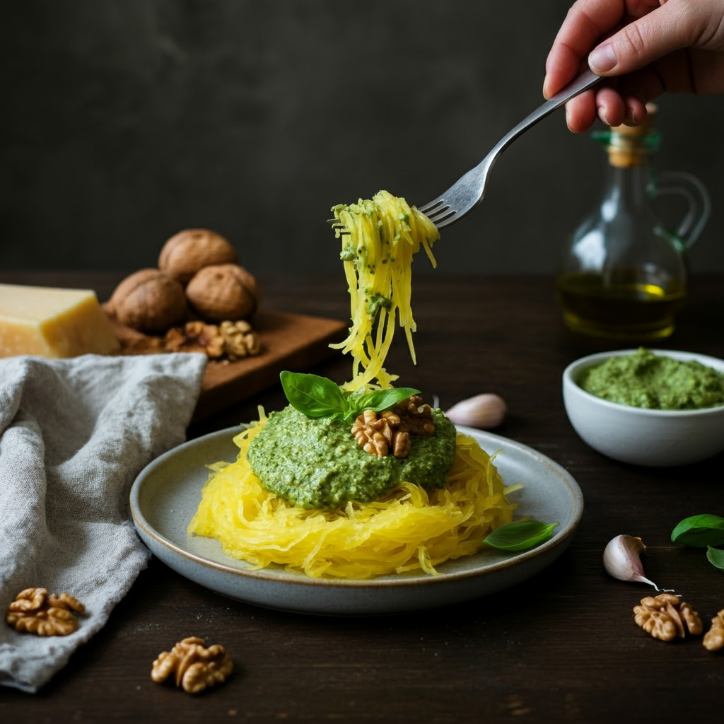 Spaghetti Squash Walnut Pesto