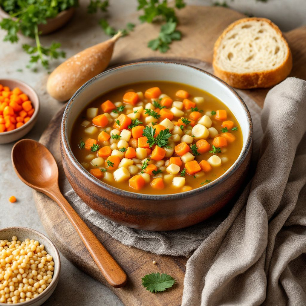 Winter Root Vegetable Barley Soup