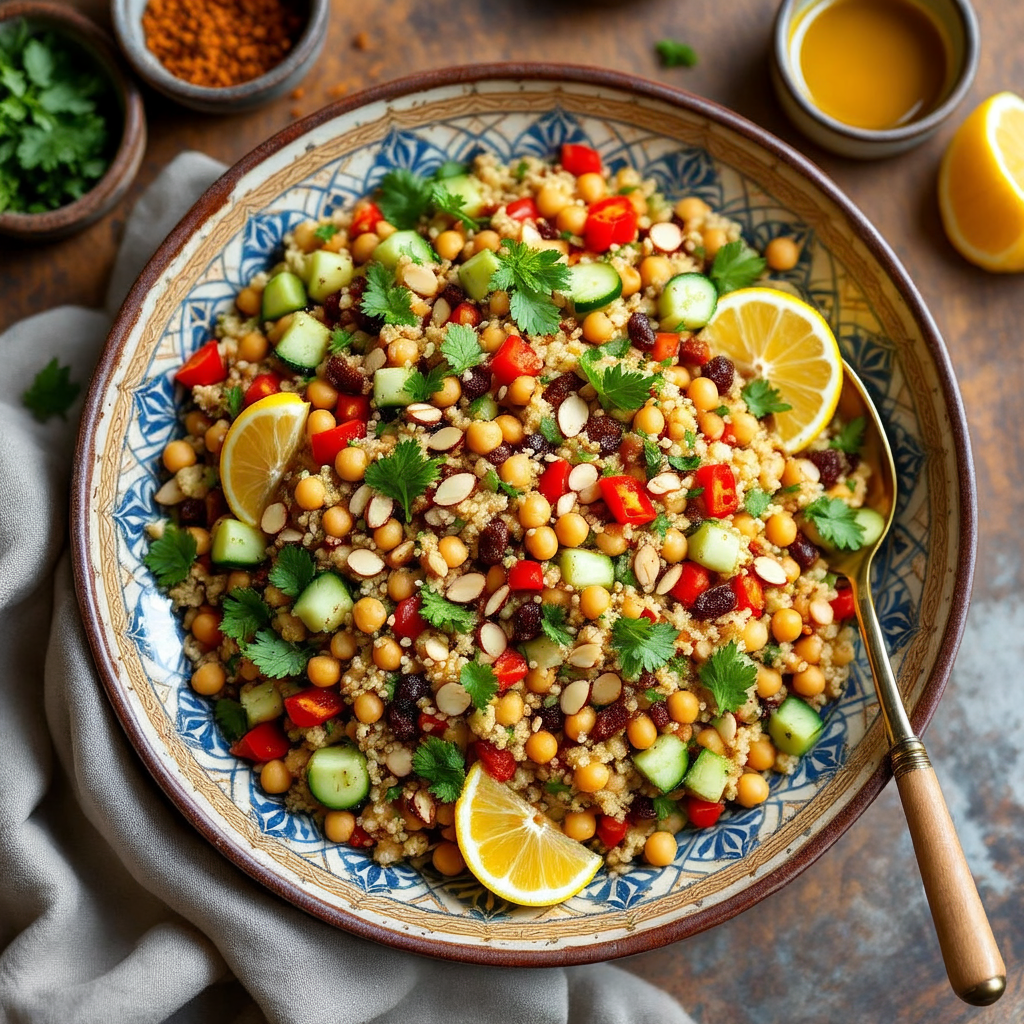 Moroccan Quinoa Chickpea Salad