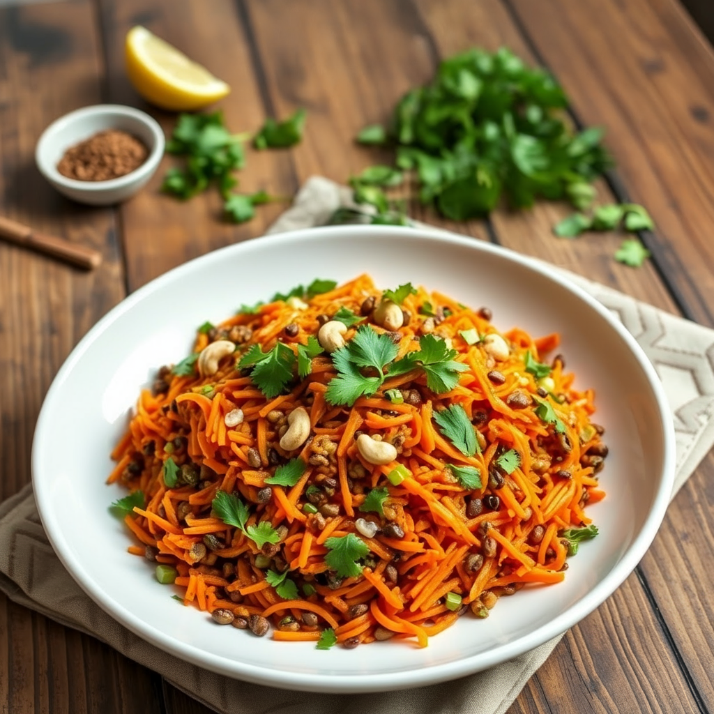 Indian Spiced Carrot Lentil Salad